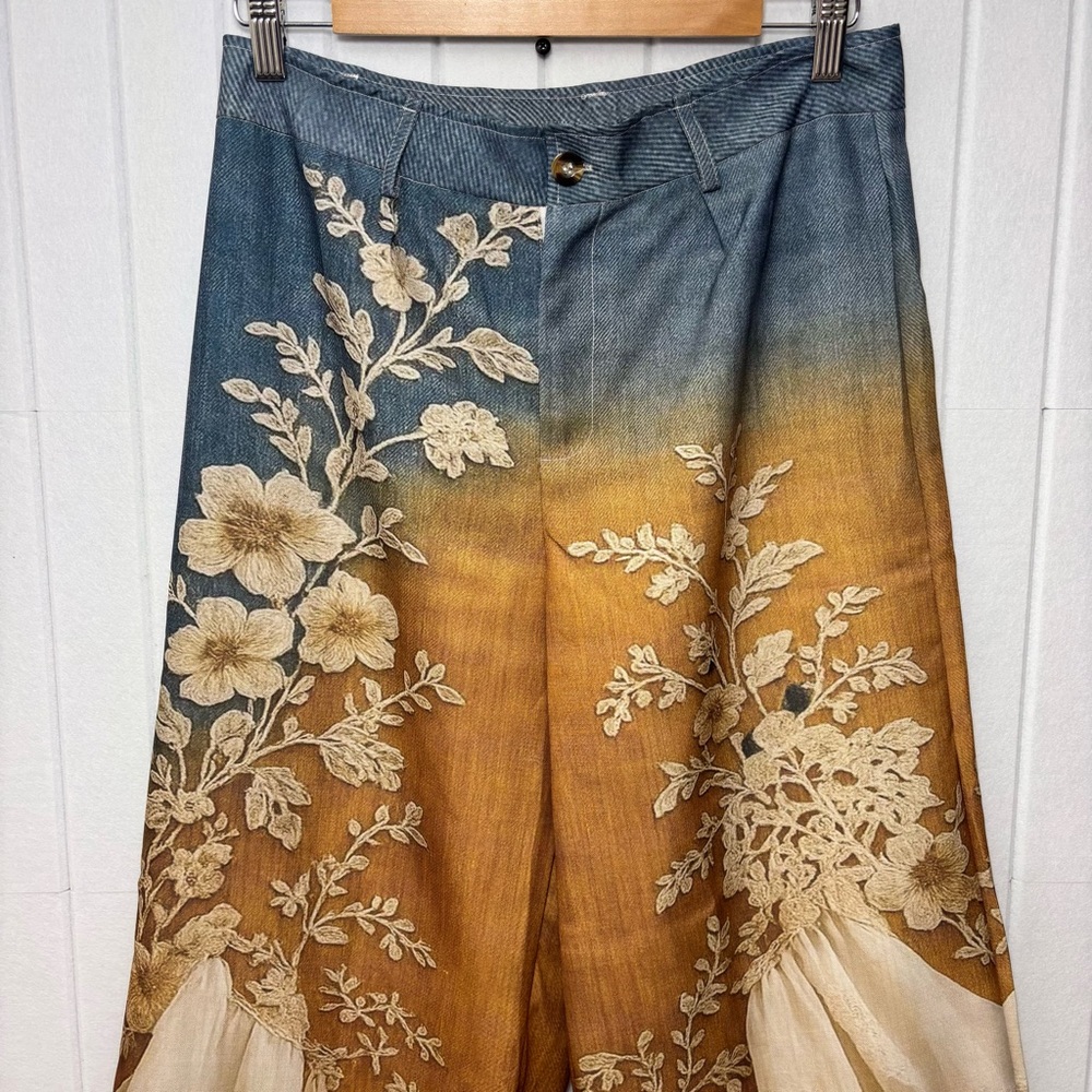 Floral Ombre Wide Leg Pants - Picture 2 of 11
